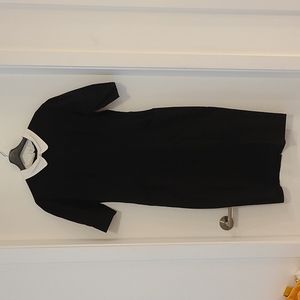 Collectif Black Midi Dress with White Peter Pan Collar